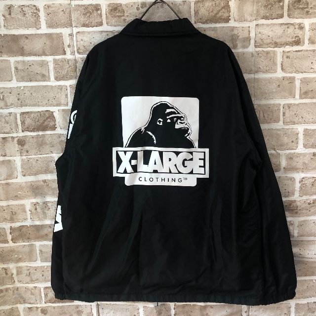 XLARGE(エクストララージ)の【激レア】XLARGE コーチジャケット サイズL　 ブラック デカロゴ メンズのジャケット/アウター(ナイロンジャケット)の商品写真