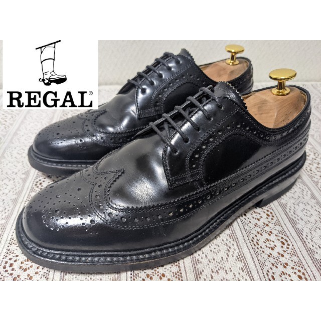 【極美品】REGAL　リーガル　2589　ウイングチップ　ブラック靴/シューズ