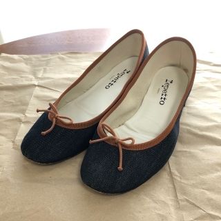 レペット(repetto)のレペットrepettoアナトリエ別注ラウンドトゥデニムパンプス 24/38(バレエシューズ)