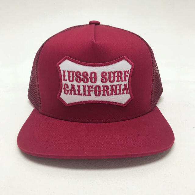 STANDARD CALIFORNIA(スタンダードカリフォルニア)の西海岸系☆LUSSO SURF ボックスロゴ刺繍キャップ☆帽子 ボルドー メンズの帽子(キャップ)の商品写真