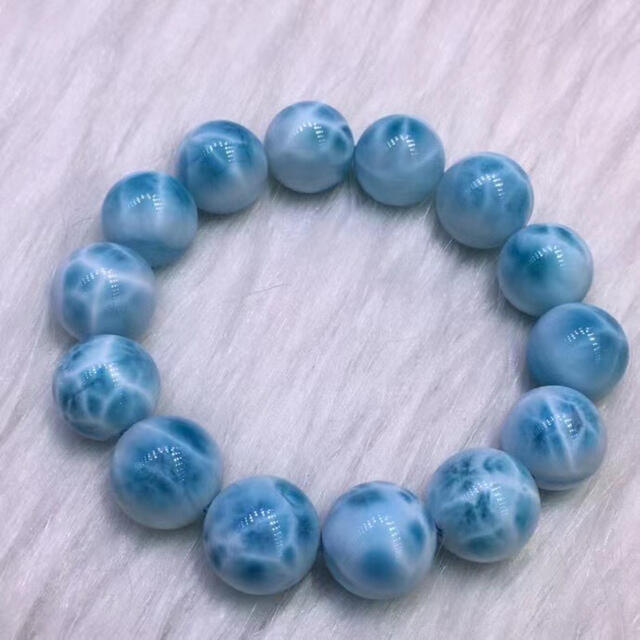 極上品】天然ラリマー ブレスレット 15.5mm 今月のとっておき vivacf.net