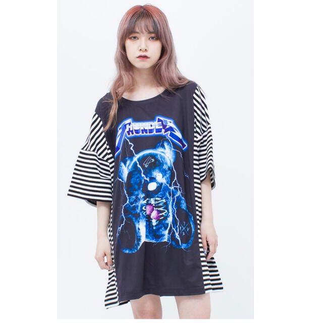 TRAVAS TOKYO 鍵穴 クマ 熊 Tシャツ ブラック-