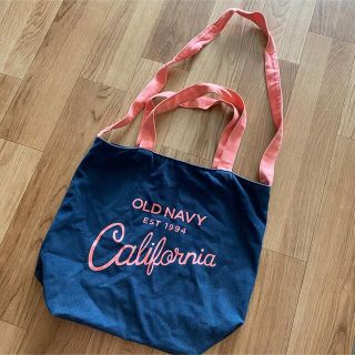 オールドネイビー(Old Navy)のOLD NAVY 2way トートバッグ ショルダーバッグ ネイビー ピンク(トートバッグ)