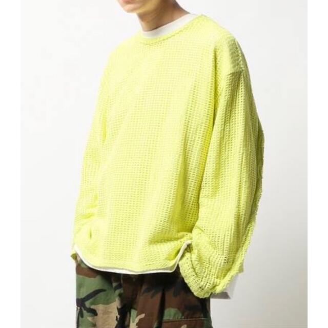 Jieda(ジエダ)のJieDa MESH L/S T-SHIRT YELLOW 2 メンズのトップス(Tシャツ/カットソー(七分/長袖))の商品写真