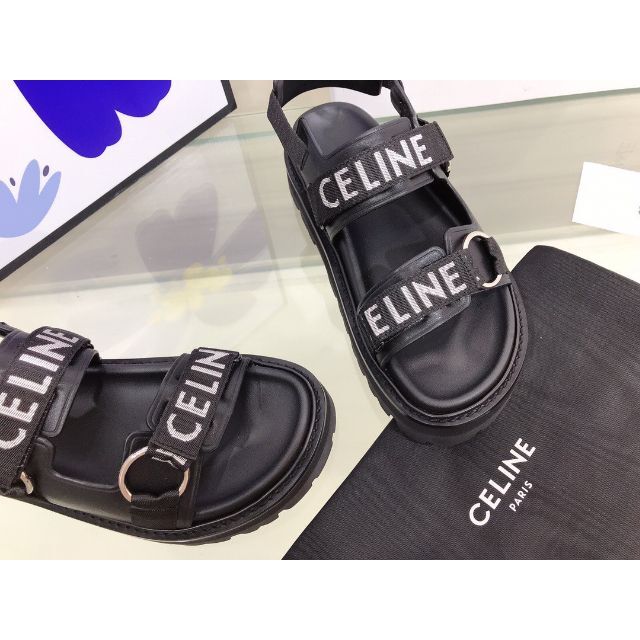 CELINE セリーヌ サンダル バルキー アウトドア カーフスキン 37