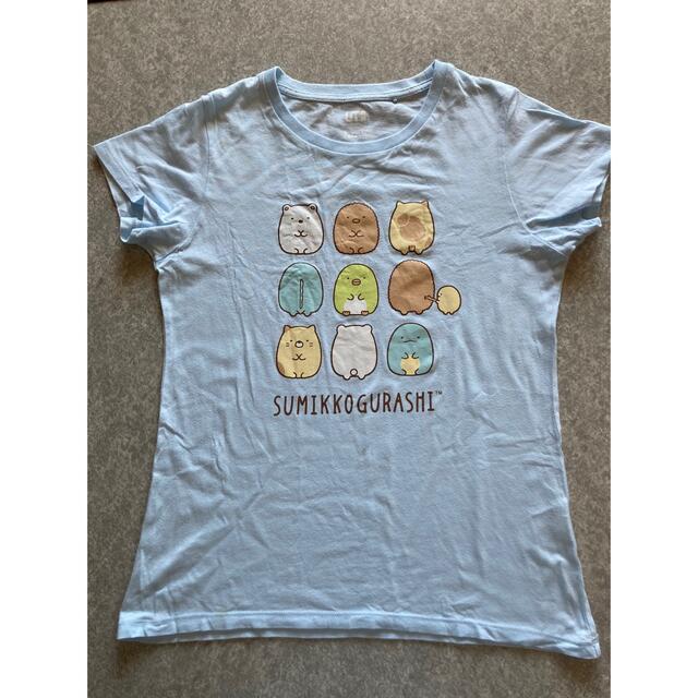 UNIQLO(ユニクロ)のUNIQLO kids 半袖Tシャツ　すみっコぐらし　150 水色 キッズ/ベビー/マタニティのキッズ服女の子用(90cm~)(Tシャツ/カットソー)の商品写真