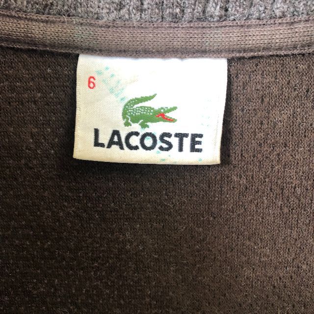 【希少】LACOSTE ニット　セーター サイズ6　 ブラウン ワンポイントロゴ
