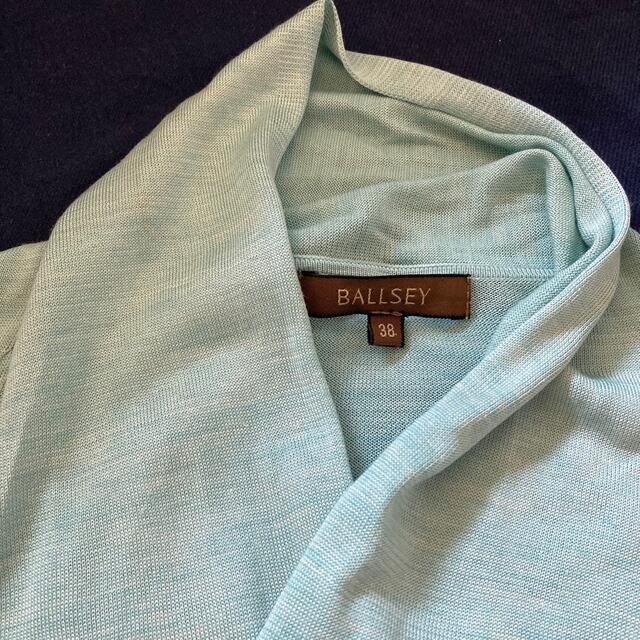 Ballsey(ボールジィ)のボールジィ シルク100%　カーディガン  ミント色　グリーン　羽織り　トップス レディースのトップス(カーディガン)の商品写真