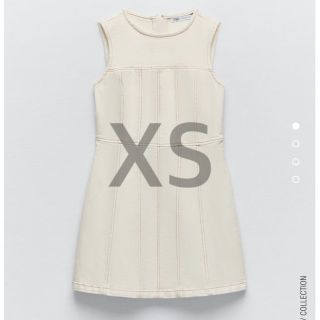 ザラ(ZARA)のZARA シーム入りミニ丈ワンピース XS(ミニワンピース)