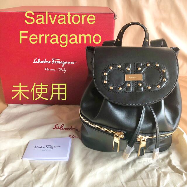 未使用☆Salvatore Ferragamo☆スタッズガンチーニバックパック | フリマアプリ ラクマ