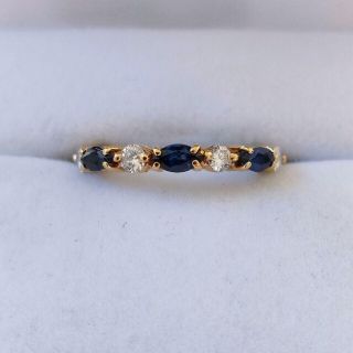 アクアスキュータム ダイヤモンド×サファイア リング K18YG 3.0g