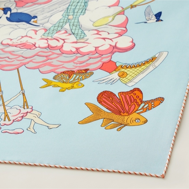 Hermes - 【新品・箱リボン付】カレ90 私の雲 シルク ホワイト白