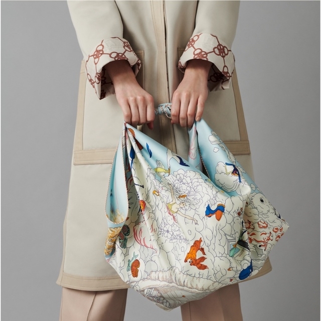Hermes - 【新品・箱リボン付】カレ90 私の雲 シルク ホワイト白