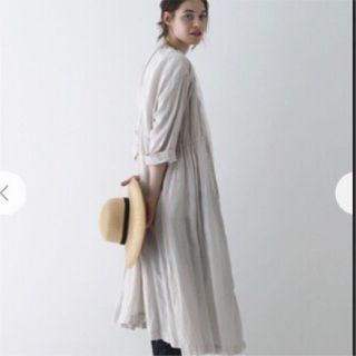 ネストローブ(nest Robe)のネストローブ♡リネン比翼スモックワンピース(ロングワンピース/マキシワンピース)