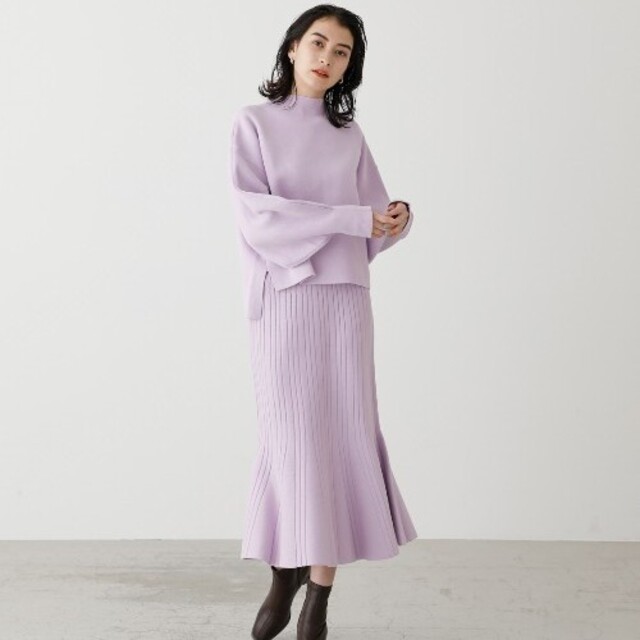 AZUL by moussy(アズールバイマウジー)の【お譲り先決まってます】AZULBYMOUSSY　ニット　フレアスカート レディースのトップス(ニット/セーター)の商品写真