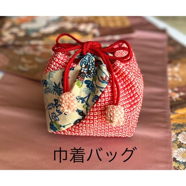 七五三 巾着バッグ しあわせ袋 古布 ハンドメイド 着物リメイクの通販 by kay's shop｜ラクマ