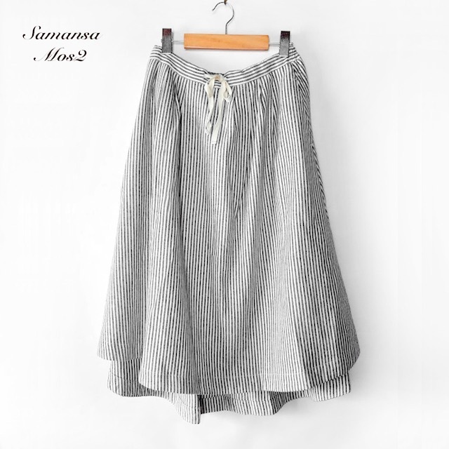 新品 Samansa Mos2✨コットンリネン フィッシュテールロングスカート