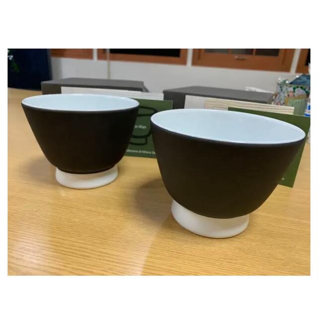 美品/深川製磁アルテウァン墨茶碗16500円箱付きおしゃれ