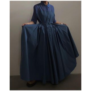 アメリヴィンテージ(Ameri VINTAGE)のcorset docking dress ブルー※最終お値下げ(ロングワンピース/マキシワンピース)