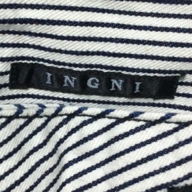 INGNI(イング)の   値下げ   INGNI サロペット マリン ストライプ  S レディースのパンツ(サロペット/オーバーオール)の商品写真