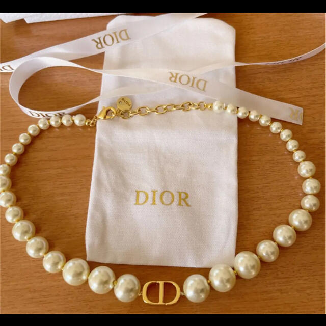 Dior ディオール パールチョーカー ネックレス ホワイト レジンパール