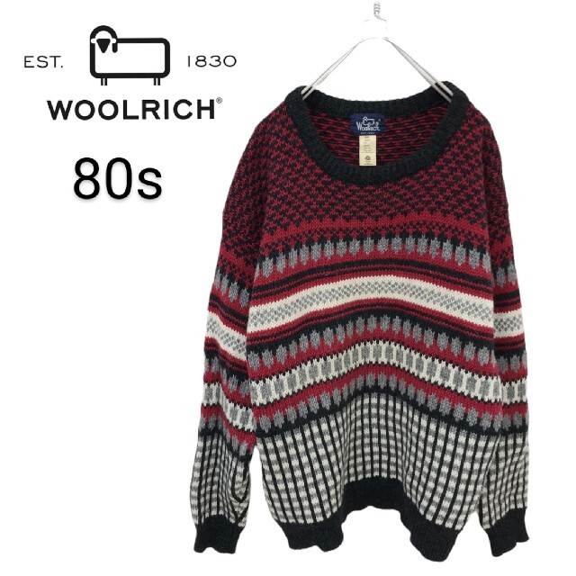 人気沸騰】 WOOLRICH フェアガイル柄ウールニット ヴィンテージ 80s ...