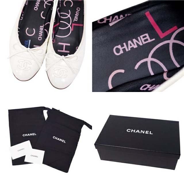 CHANEL(シャネル)のシャネル パンプス ココマーク リボン G02819 フラット キャップトゥ レディースの靴/シューズ(ハイヒール/パンプス)の商品写真