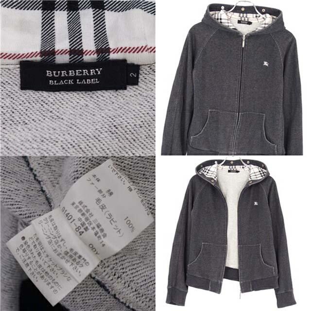 BURBERRY BLACK LABEL(バーバリーブラックレーベル)のバーバリー ブラックレーベル パーカー ジップアップ コットン メンズ トップス メンズのトップス(パーカー)の商品写真