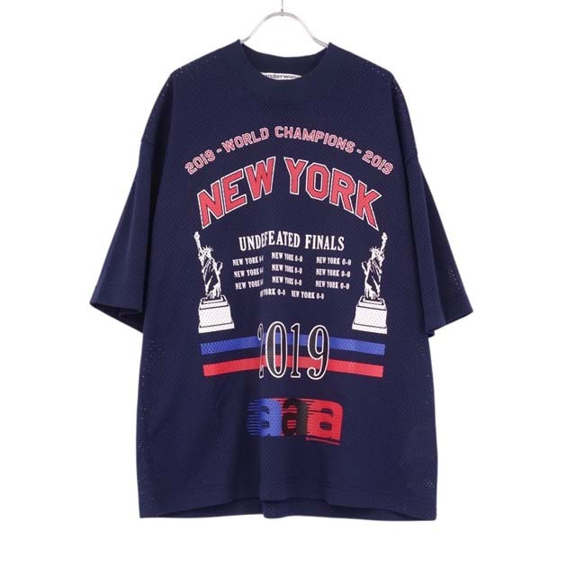 アレキサンダーワン Tシャツ カットソー メッシュ生地 オーバーサイズ プリント