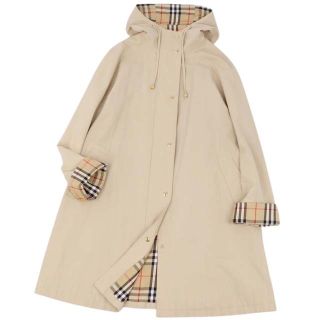 バーバリー(BURBERRY)のバーバリー コート フード付き オーバーサイズ レディース コットン 裏チェック(ブルゾン)