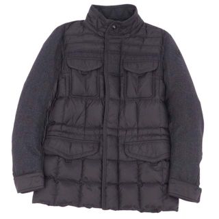 モンクレール　ステンカラーコート　黒　ブラック　MONCLER ナイロン