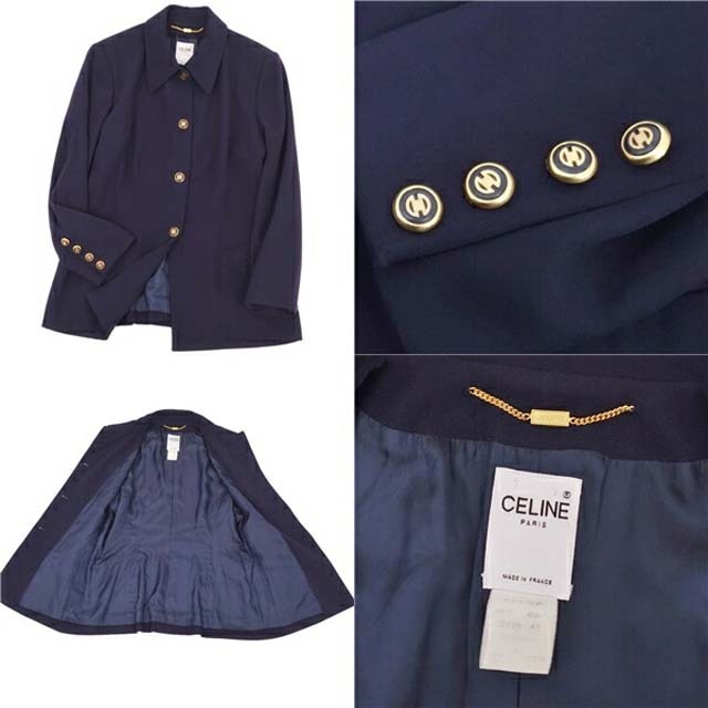 CELINE - セリーヌ ジャケット ウール 金ボタン レディース CELINE - セリーヌ ジャケット ウール 金ボタン レディース
