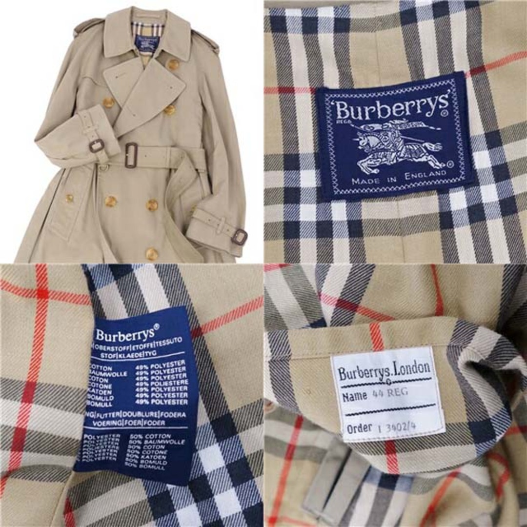 BURBERRY(バーバリー)のバーバリー コート 英国製 トレンチコート メンズ コットン 裏チェック メンズのジャケット/アウター(ステンカラーコート)の商品写真