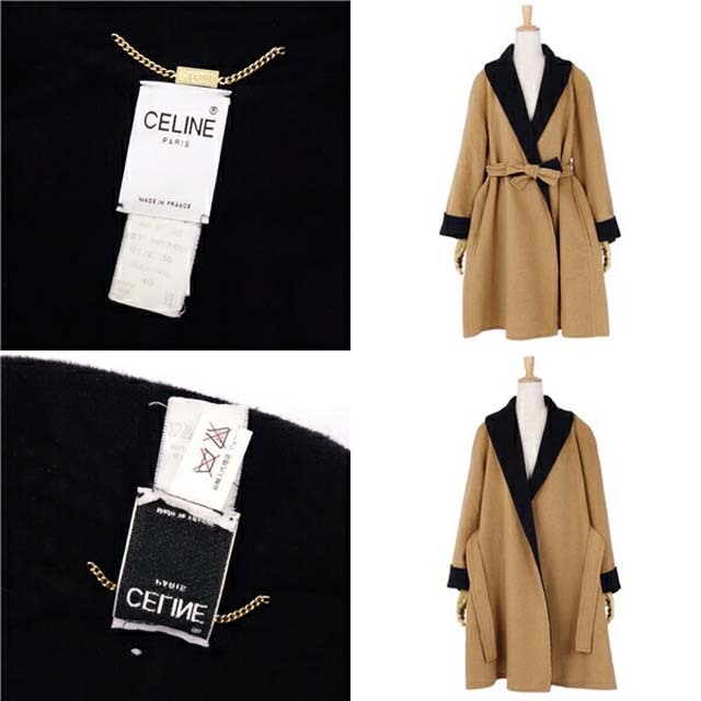 celine(セリーヌ)のセリーヌ コート ロングコート アンゴラ ウール ボタンレス アウター レディースのジャケット/アウター(ブルゾン)の商品写真