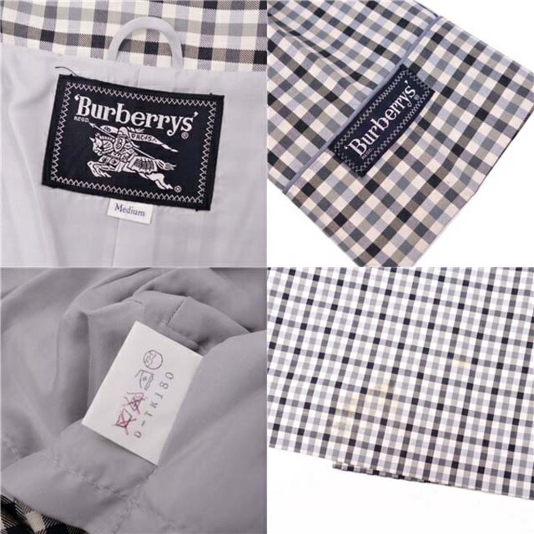 BURBERRY(バーバリー)のバーバリー ガウン コート チェック柄 コットン ベルト付 アウター メンズ M メンズのジャケット/アウター(ステンカラーコート)の商品写真