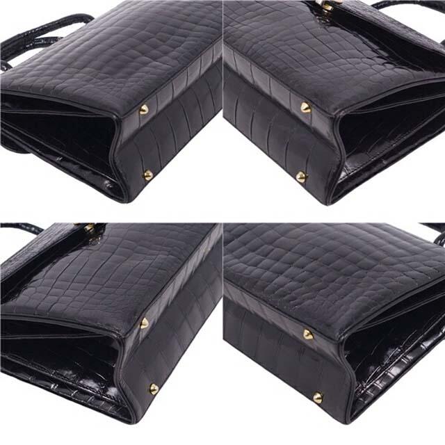 Crocodile(クロコダイル)のクロコダイル バッグ ハンドバッグ シャイニークロコ ワニ皮 カバン 鞄 レディースのバッグ(ハンドバッグ)の商品写真