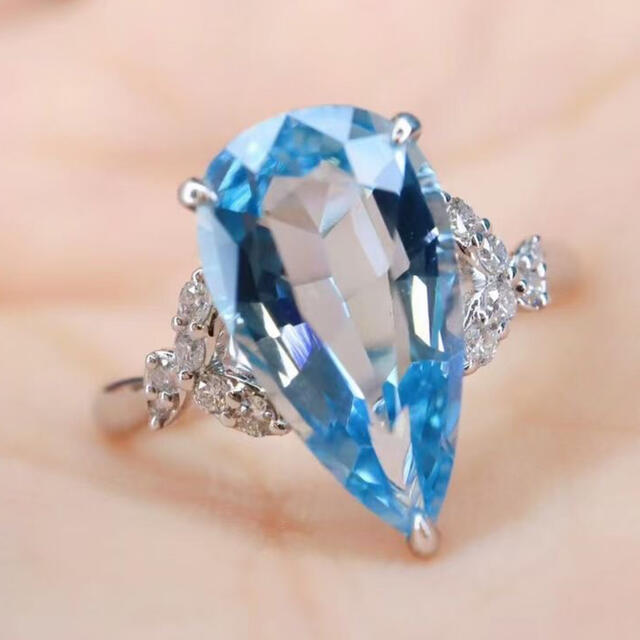 天然アクアマリン ダイヤ リング3.3ct k18 ¥ YA9UT0rcm0 - www.build