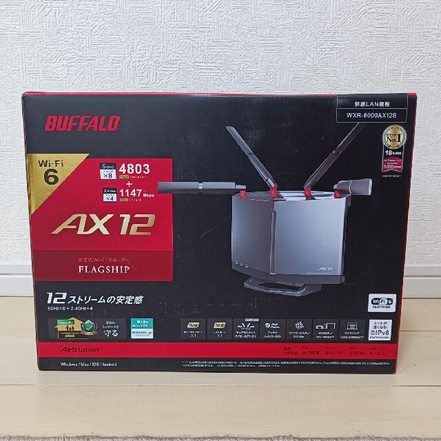 PC周辺機器BUFFALO WXR-6000AX12S ワイヤレスルーター　新品未開封品