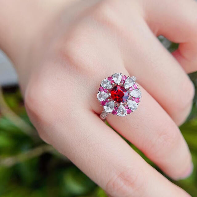 激安本物 天然スピネル ダイヤ リング 1ct k18 ¥ リング(指輪) - www