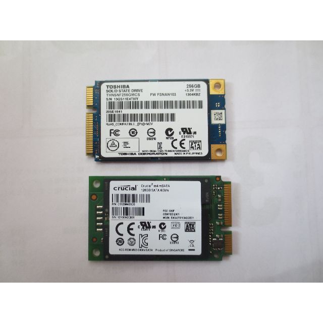 ｍSATA 　SSD　128GB 256GB　2枚セット