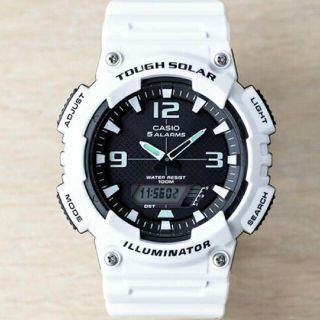 カシオ(CASIO)の【新品】CASIO カシオ タフソーラー 腕時計 メンズ ホワイト(腕時計(アナログ))