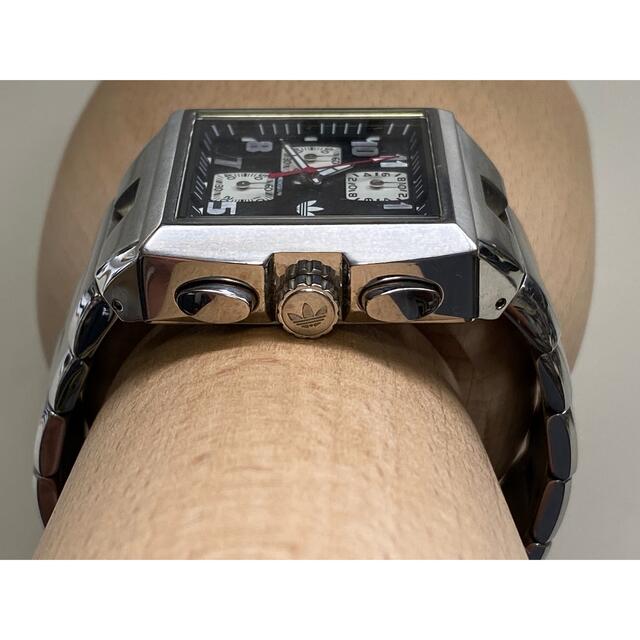 アディダス　時計　CS3500 ビンテージ　クロノグラフ　スクエア　アナログ　黒
