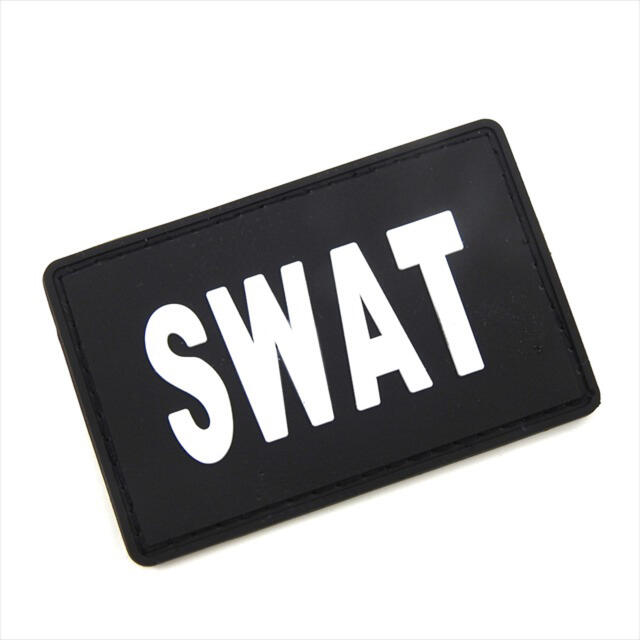 ワッペン ベルクロ/SWAT ブラック 黒 06 マジックテープ ミリタリー エンタメ/ホビーのミリタリー(個人装備)の商品写真