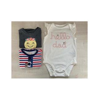 ベビーギャップ(babyGAP)の女の子（80サイズ）Tシャツ　ロンパース　3点セット(ロンパース)