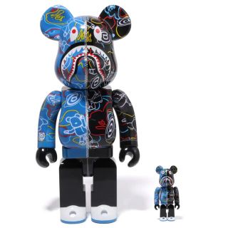 アベイシングエイプ(A BATHING APE)のBAPE BE@RBRICK LINE CAMO SHARK 100% 400%(その他)