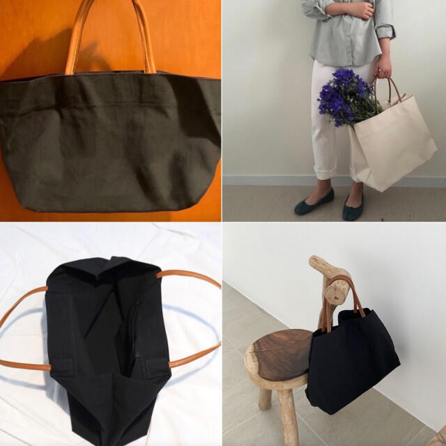 無地 シンプル キャンバス トート バッグ 大きい 黒 丈夫 帆布 canvas