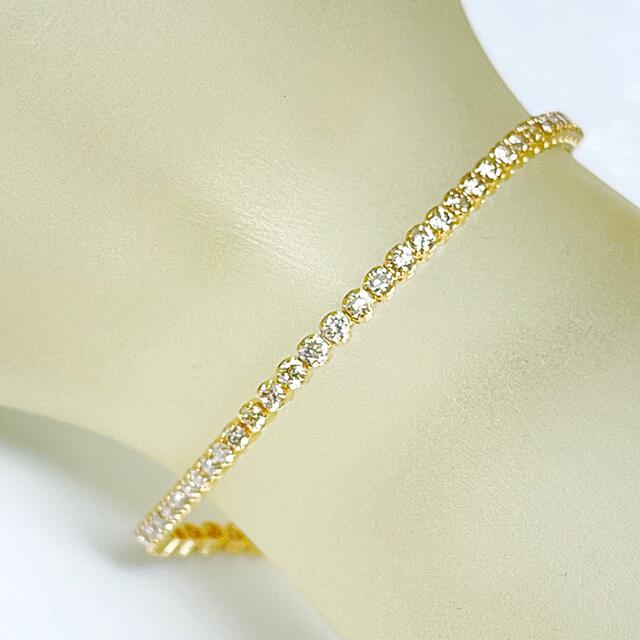 【超歓迎】 2.00ct 良質天然ダイヤモンド K18 テニスブレスレット ブレスレット/バングル 【超歓迎】 2.00ct 良質天然ダイヤモンド K18 テニスブレスレット ブレスレット/バングル