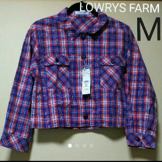 ローリーズファーム(LOWRYS FARM)の【新品】LOWRYSFARM チェック ショート シャツ M(シャツ/ブラウス(長袖/七分))