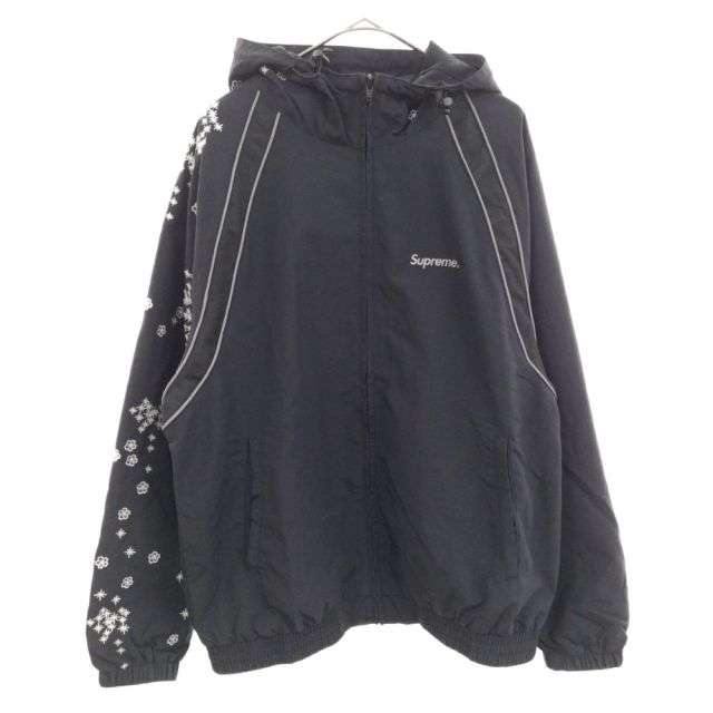 Supreme(シュプリーム)のSUPREME シュプリーム 22SS ×AOI Glow-in-the-Dark Track Jacket 葵 バック刺繍ジップアップトラックジャケット ブラック メンズのジャケット/アウター(フライトジャケット)の商品写真