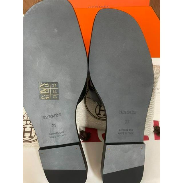 新品未使用 エルメス HERMES オラン サンダル ブラック 37
